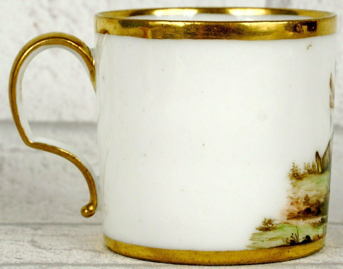 Litron Cup And Saucer In Paris Porcelain   Late 18th Century photo 369.0