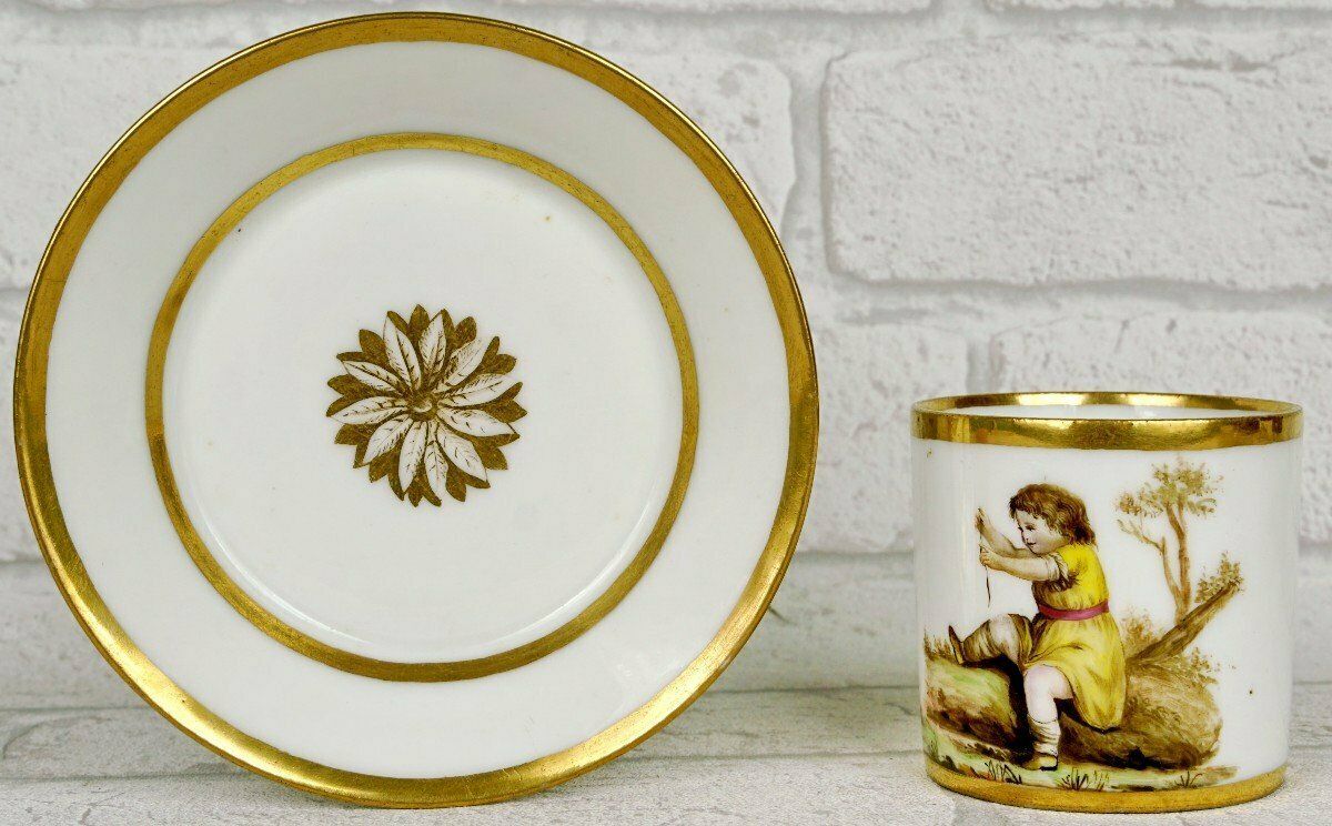 Litron Cup And Saucer In Paris Porcelain   Late 18th Century photo buy