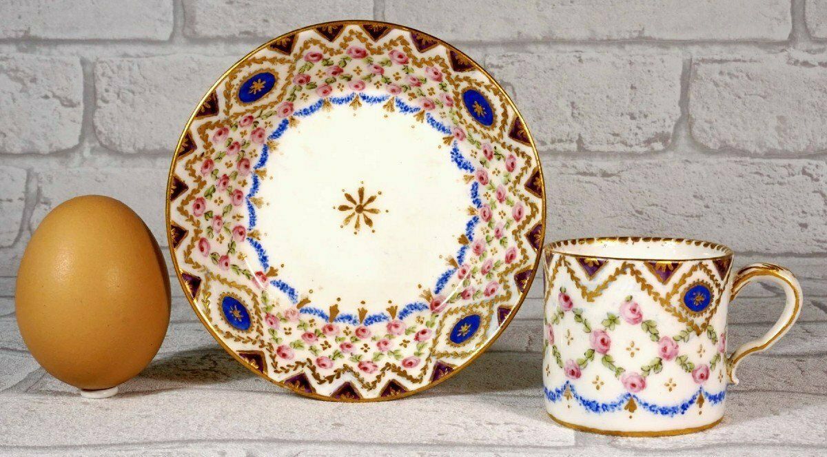 1466.0 Cup And Saucer (4th Size) In Soft Porcelain From Sevres   18th Century   Louis XVI photo