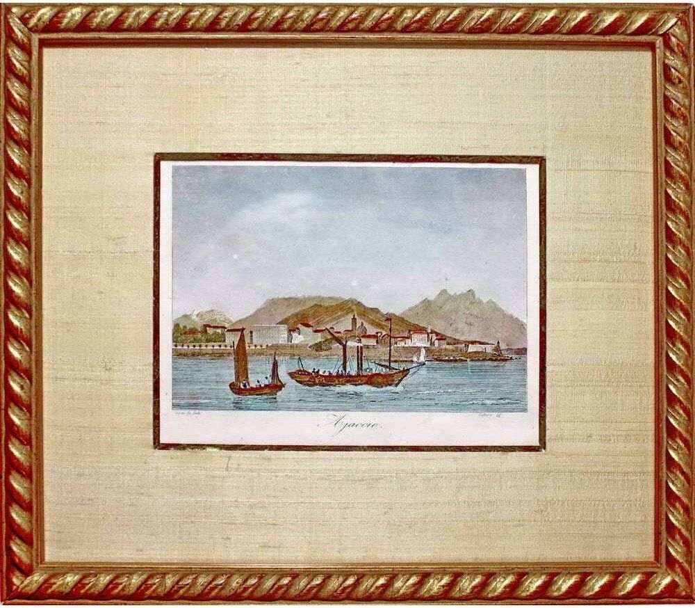 Engraving Of Ajaccio   Corsica   Ep. 1st Half Of The 19th Century