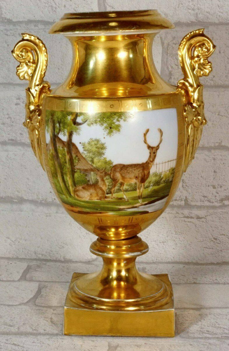 Paris Porcelain Baluster Vase   Early 19th Century photo furniture