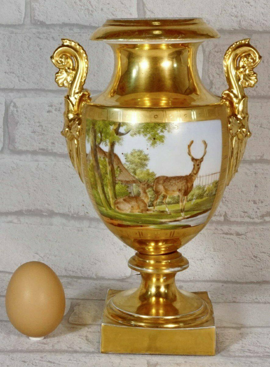 photo for sale Paris Porcelain Baluster Vase   Early 19th Century