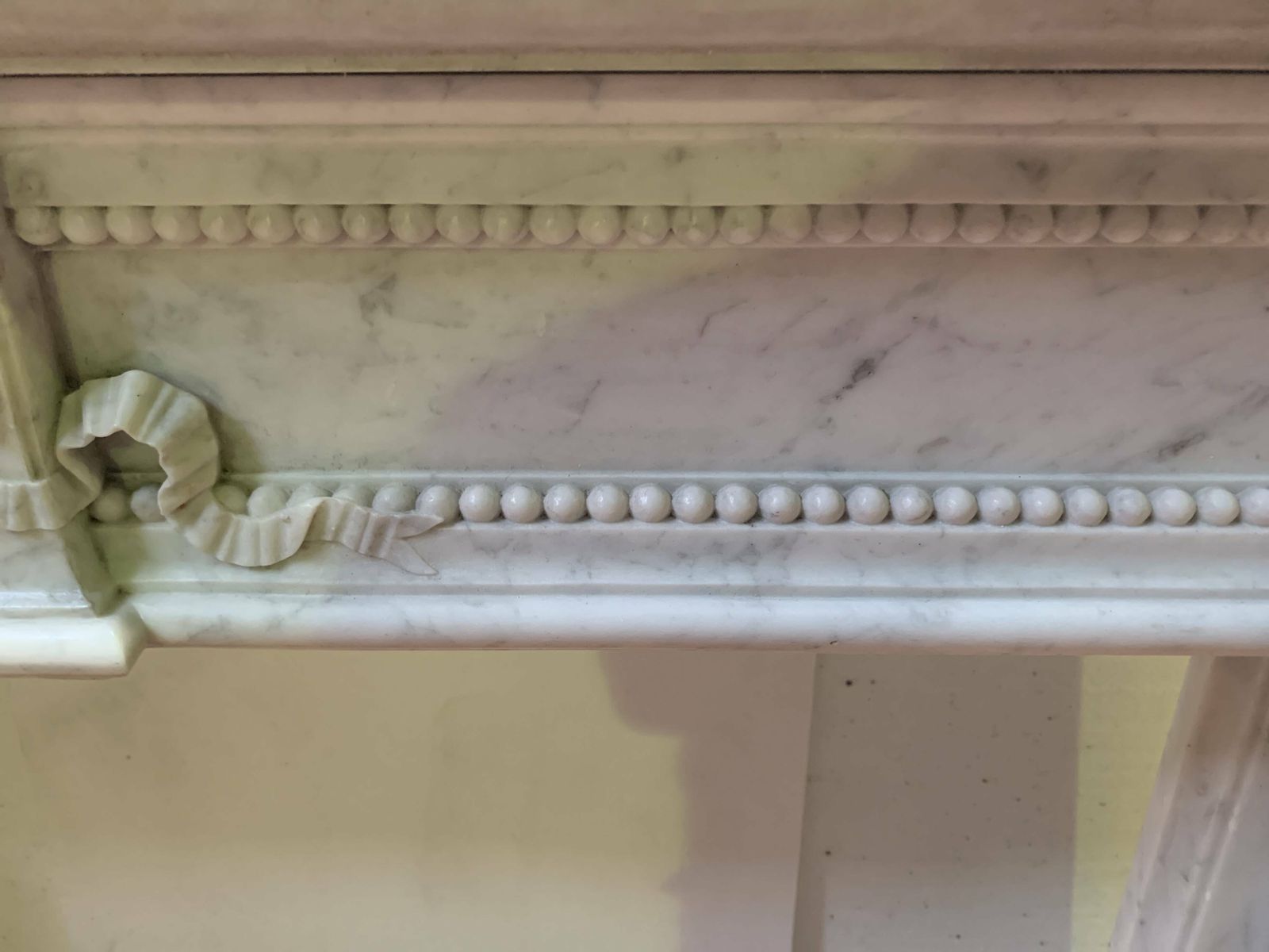 Louis XVI Style Fireplace In White Carrara Marble, 19th Century photo furniture