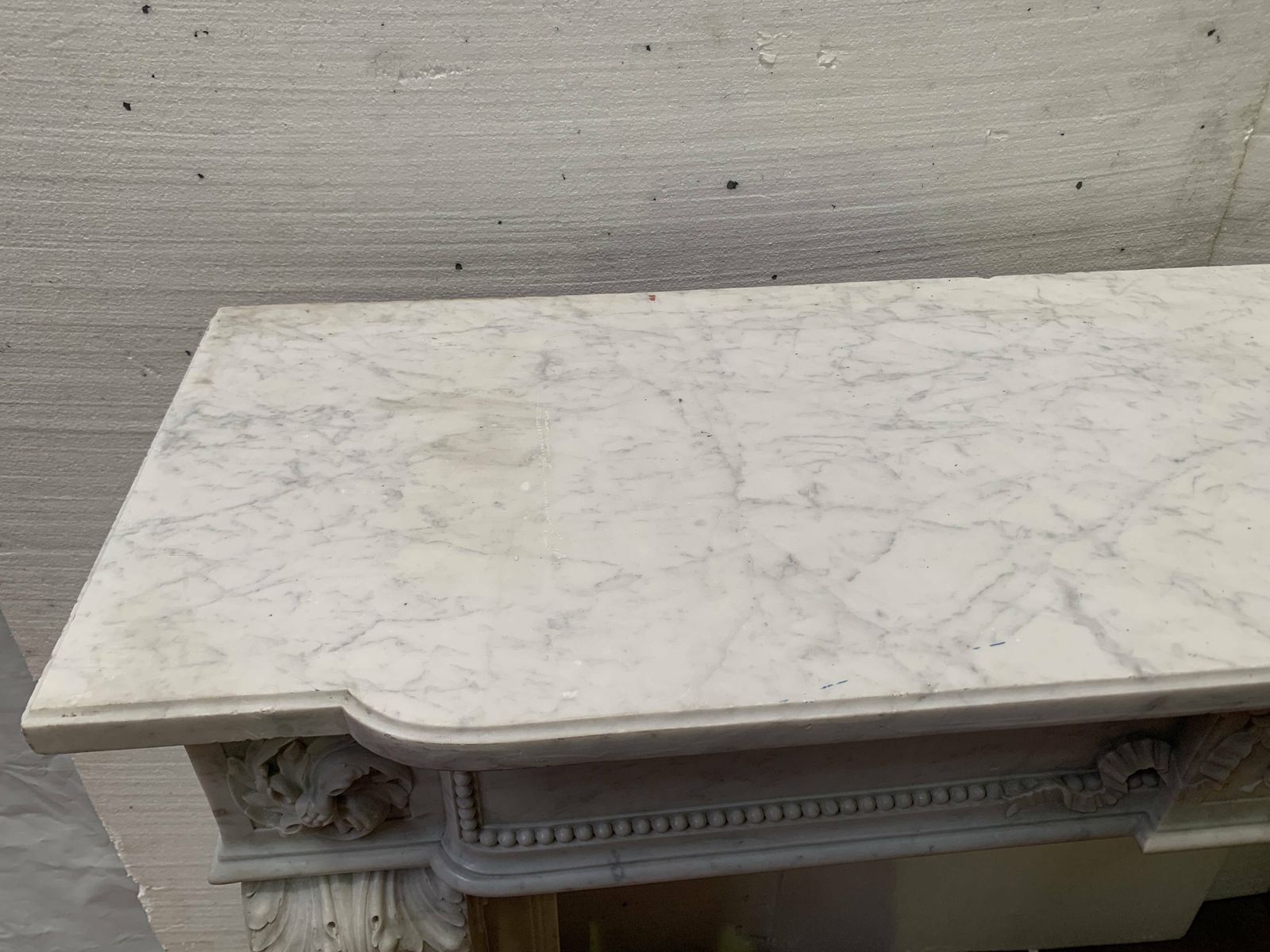 Louis XVI Style Fireplace In White Carrara Marble, 19th Century photo Home Fixtures