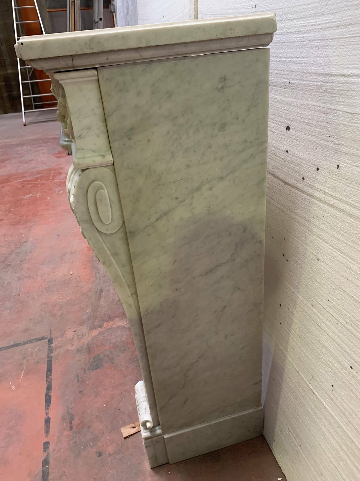 Louis XVI Style Fireplace In White Carrara Marble, 19th Century photo vinterior