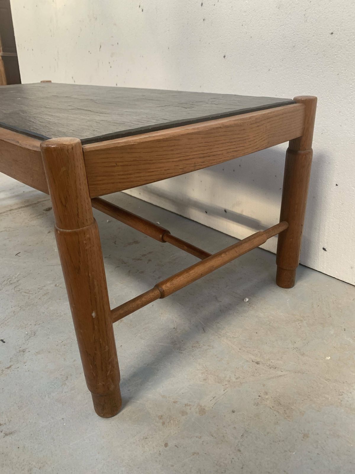 20th Century Oak Coffee Table With Slate Top photo 486.0