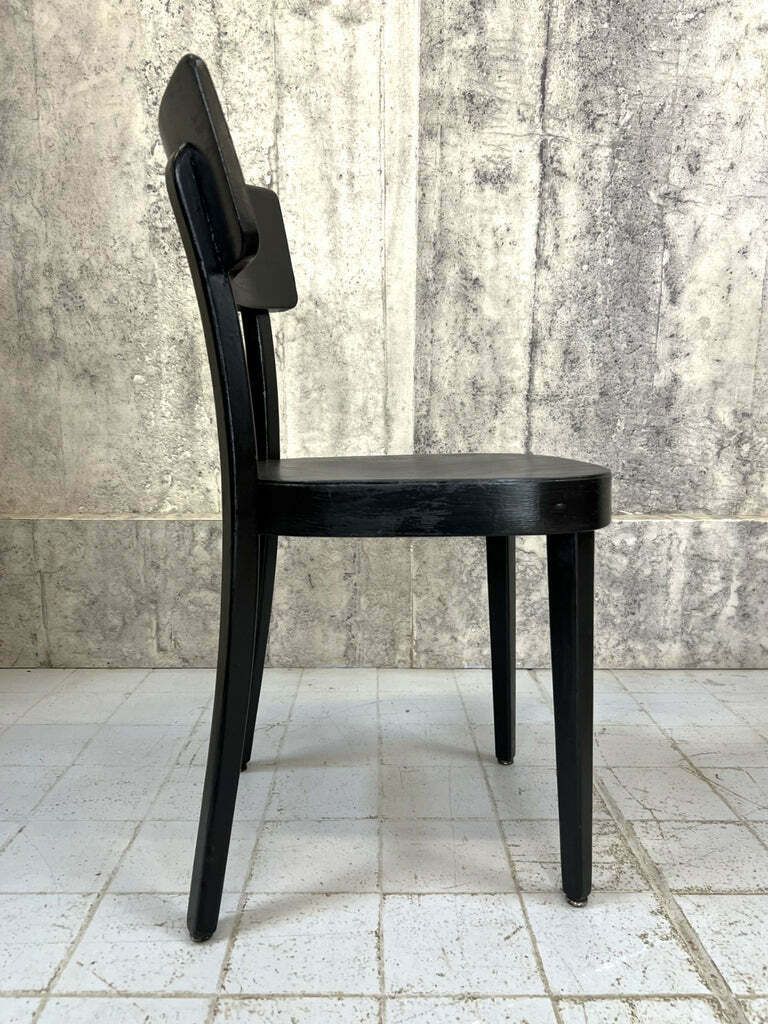 Set Of Four French Black Bentwood Bistro Chairs photo vinterior
