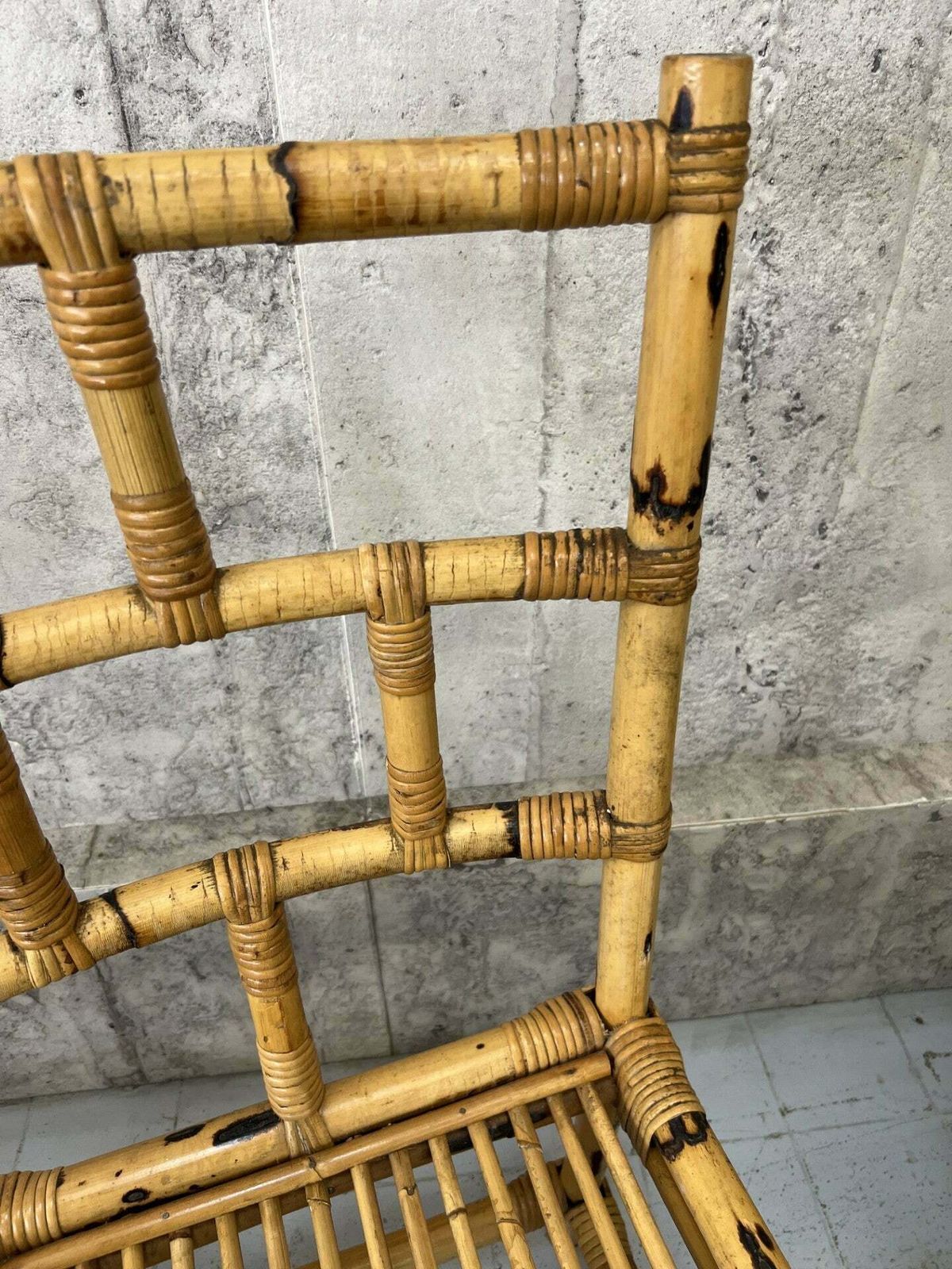 Set Of Four 1970s Bamboo Dining Chairs photo buy