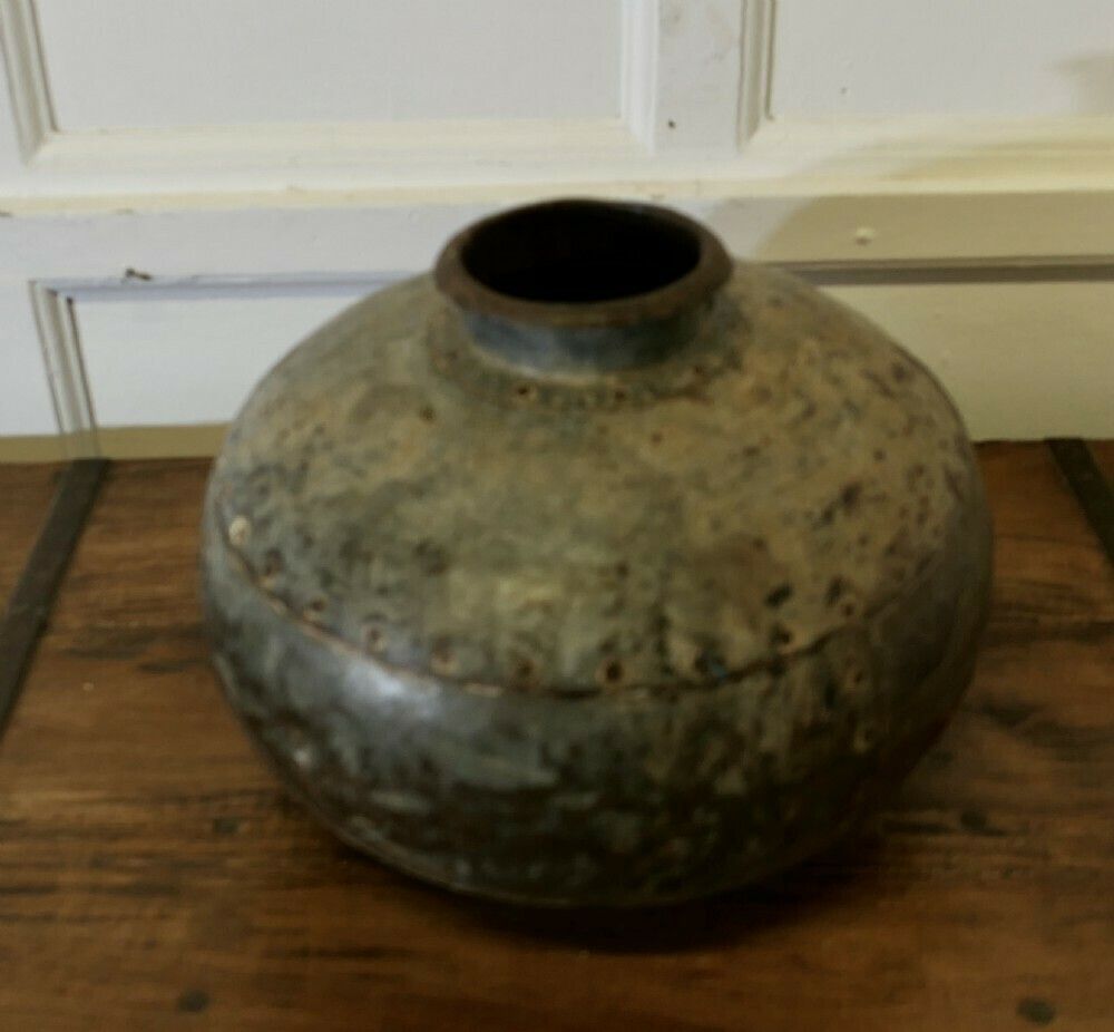 North African Round Metal Water Vase