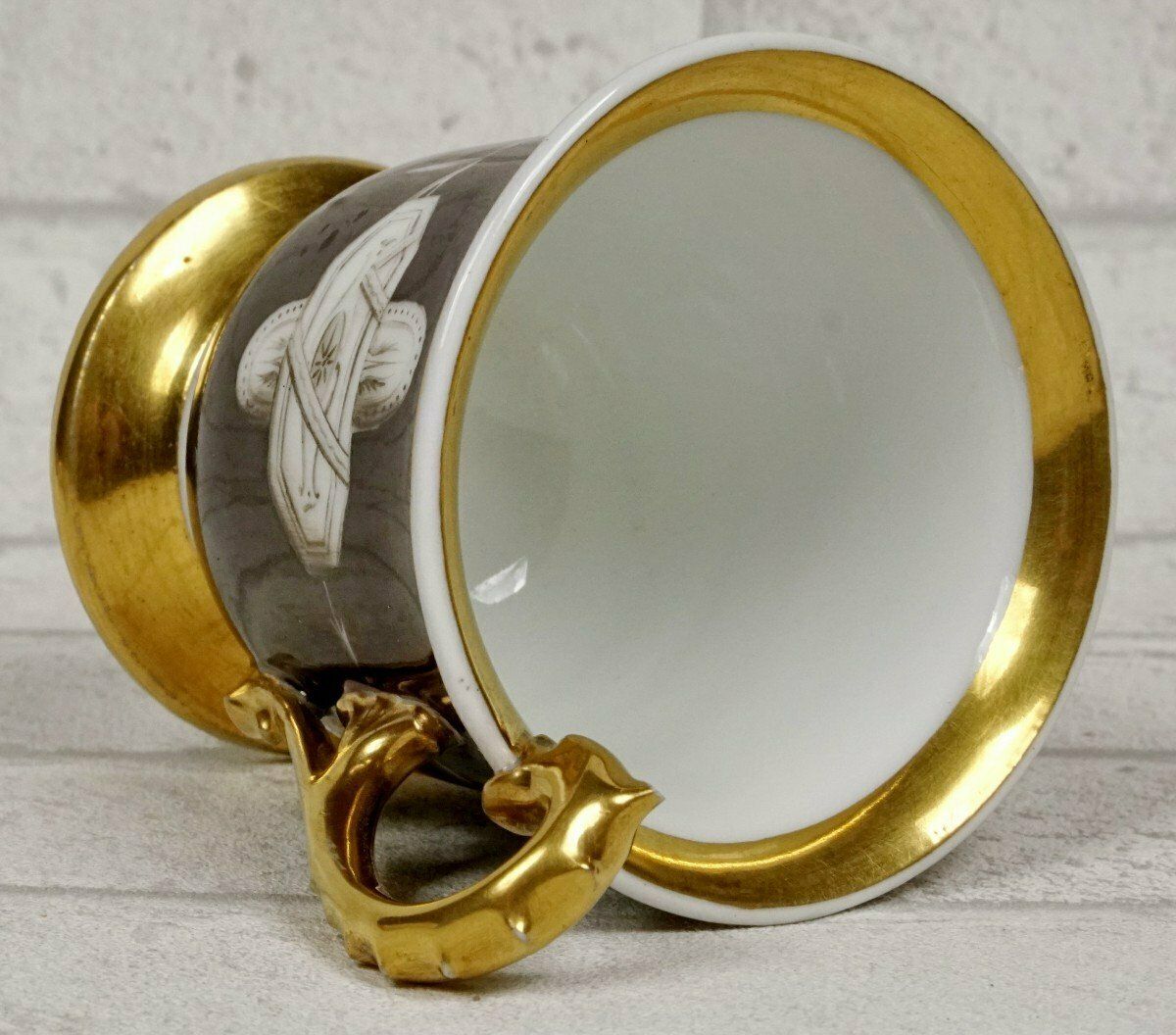 Paris Porcelain Cup And Saucer   Atelier De Paris Rue De Taranne   Empire Period photo 745.0