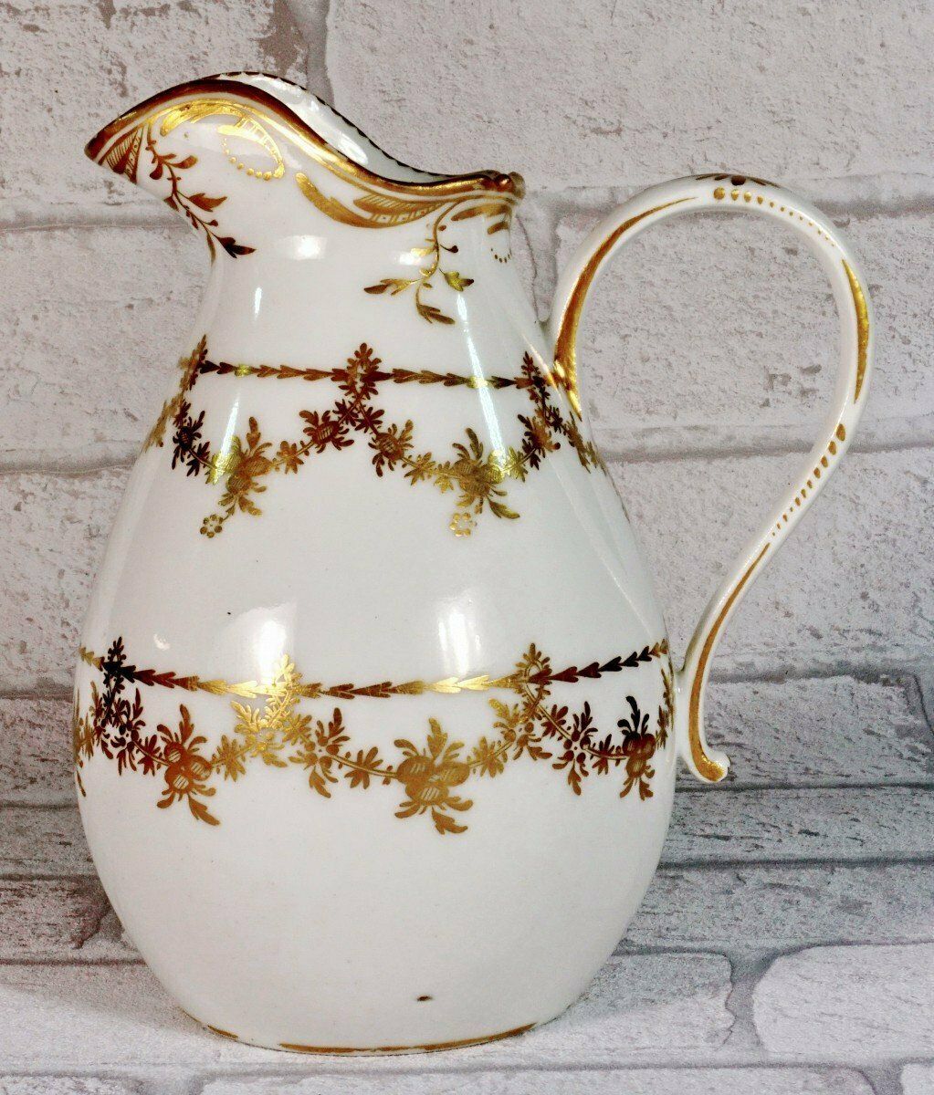 Paris Porcelain Water Jug   Clignancourt Manufacture   Au Moulin Brand   18th Century photo vintage