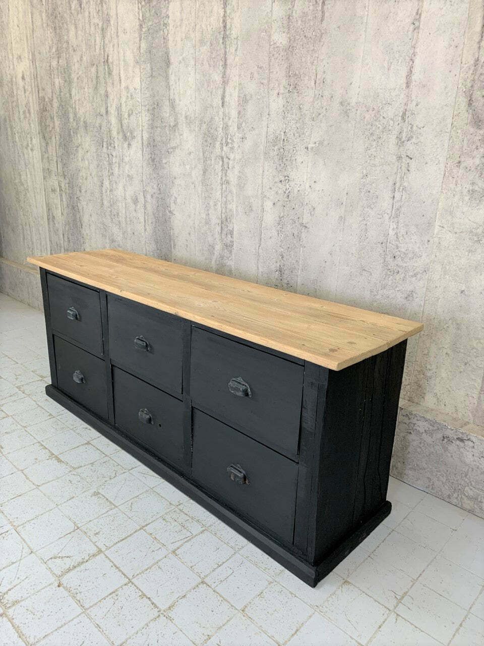Black Hardware Store Counter Sideboard Drawers photo 1855.0