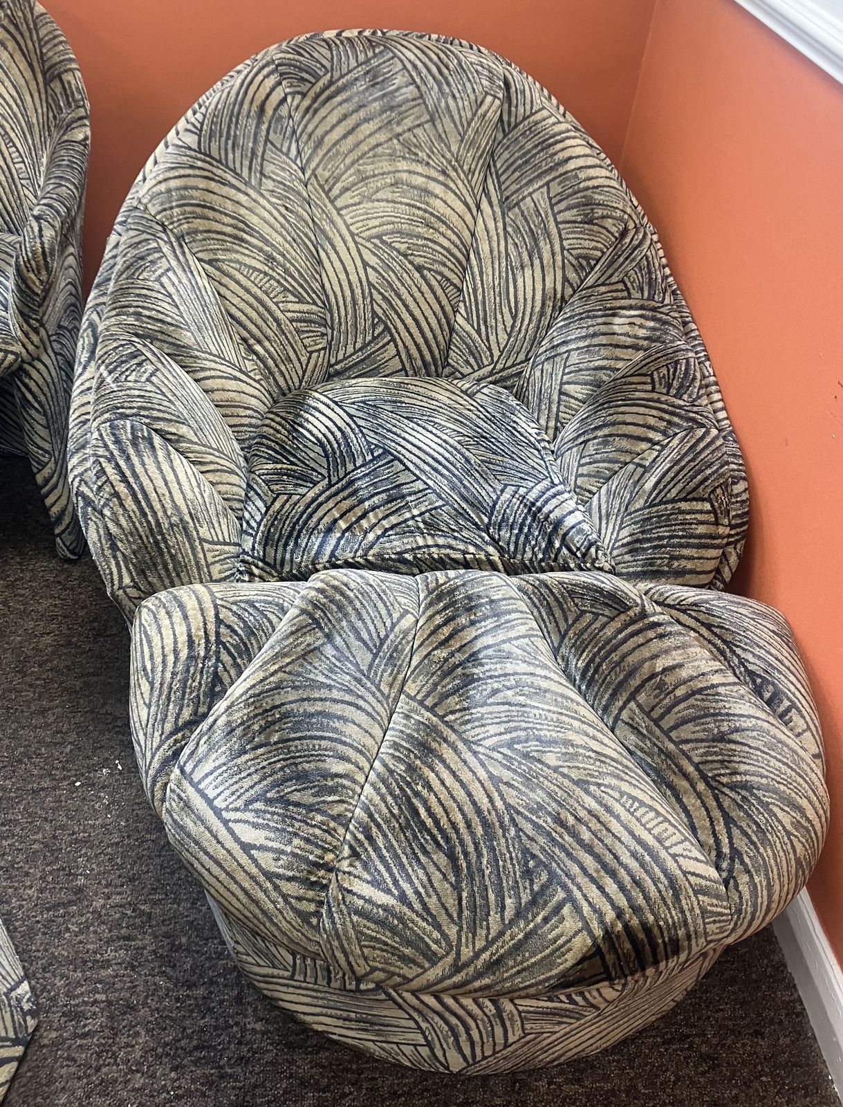 Pierre Cardin Comfy Arm Chair With Matching Poufy photo furniture