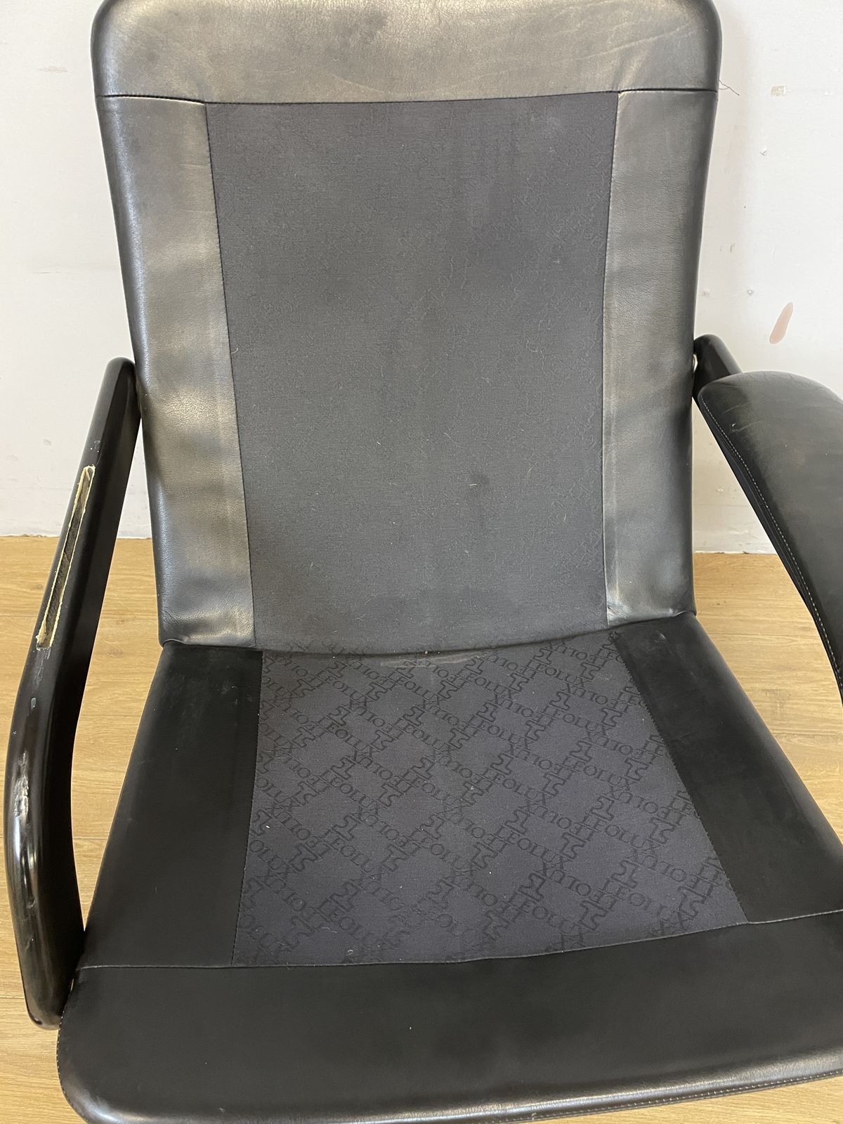 Mid Century Leolux Graphite Leather Swivel Chair photo buy