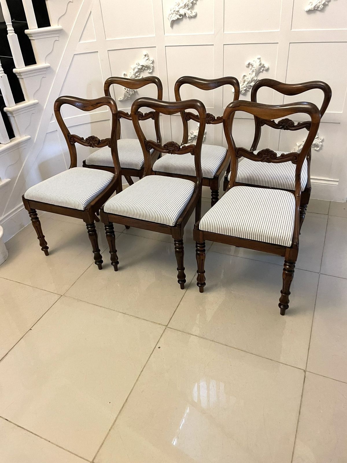 Set Of Six Antique 19th Century Quality Rosewood Dining Chairs photo buy
