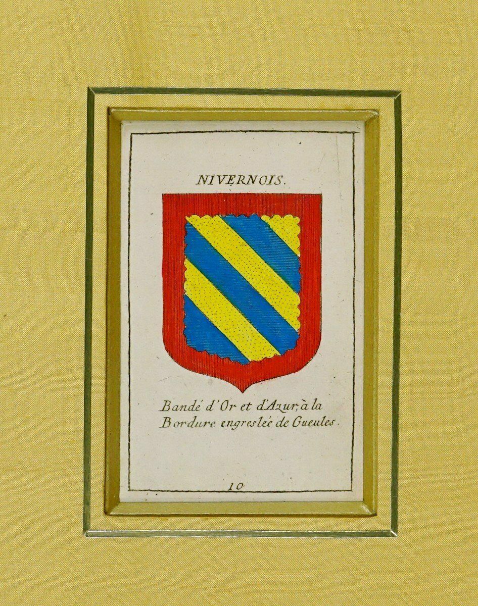 Rare Engraving   Map Of Nivernais With Its Coat Of Arms (Nivernais   Morvant   Nevers)   Mid 17th Century photo Art