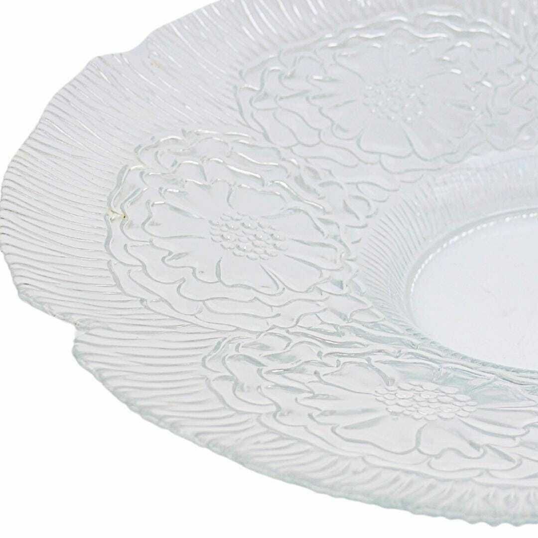 Large French Glass Bowl Centrepiece With Floral Design, Large French Bowl, Floral Centrepiece photo 80.0