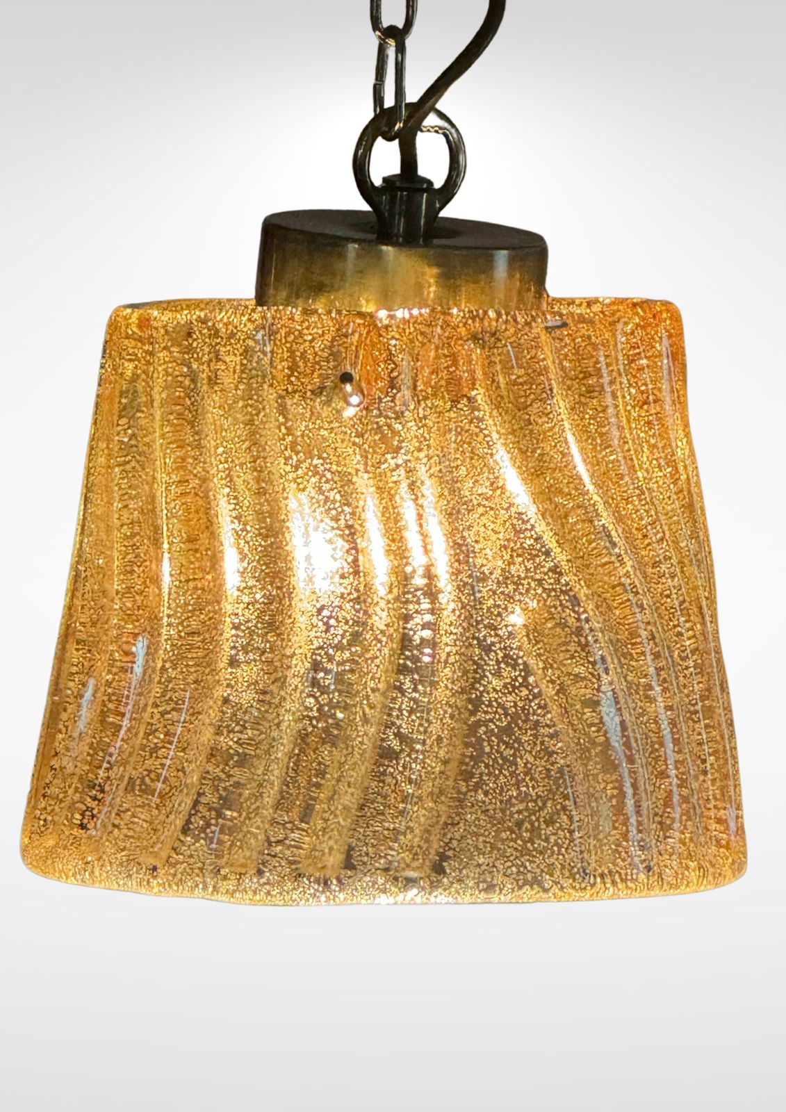 Mid Century Barovier Gold Glass Suspension Pendant Ceiling Lamp photo 890.0