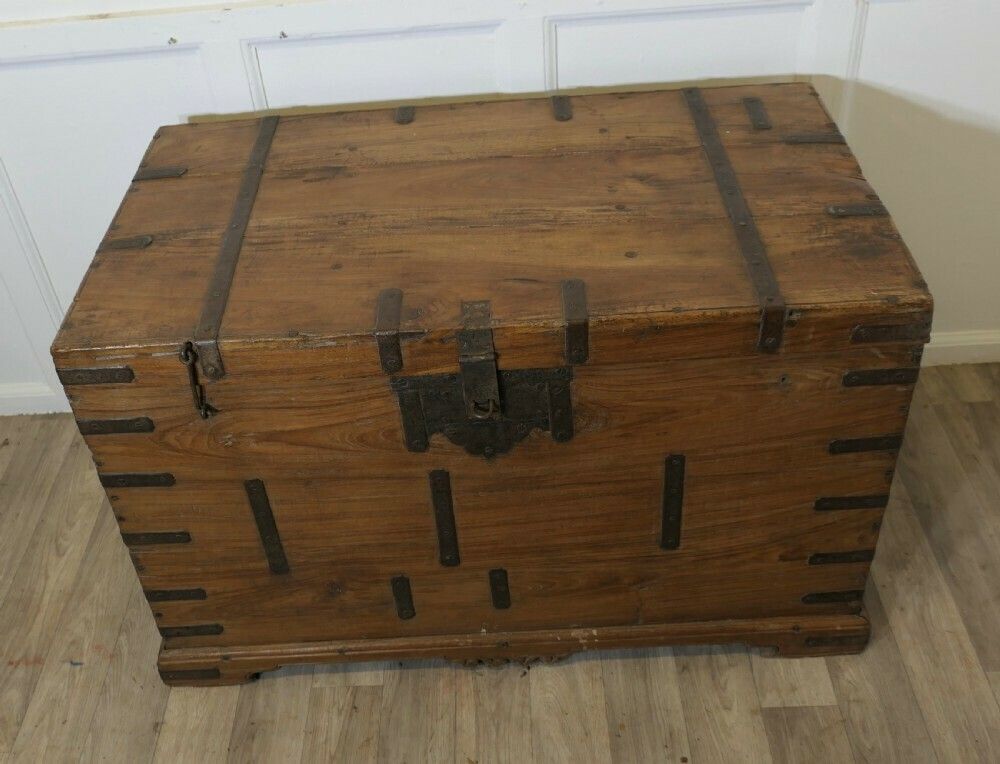 Large Fitted Iron Banded Merchants Chest photo furniture