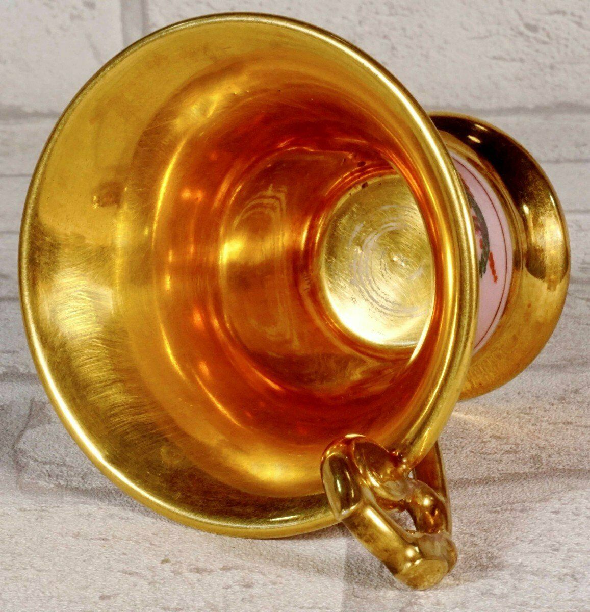 Jasmin Cup And Saucer In Paris Porcelain   Empire Period photo vinterior