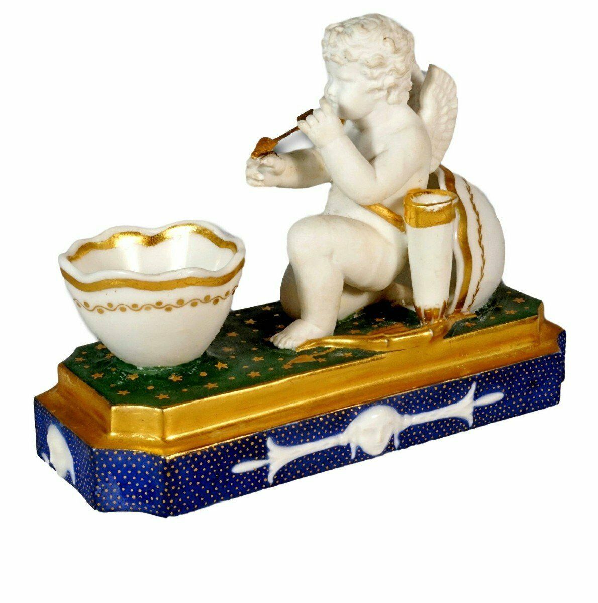 Rare Paris Porcelain Inkwell   Empire Period