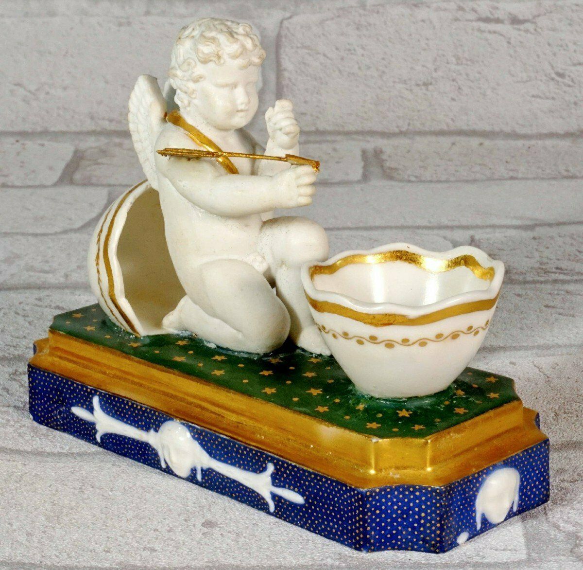 Rare Paris Porcelain Inkwell   Empire Period photo furniture