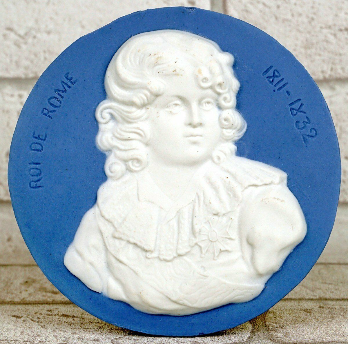 Large Medallion Representing The King Of Rome In Biscuit Porcelain   19th Century photo for sale