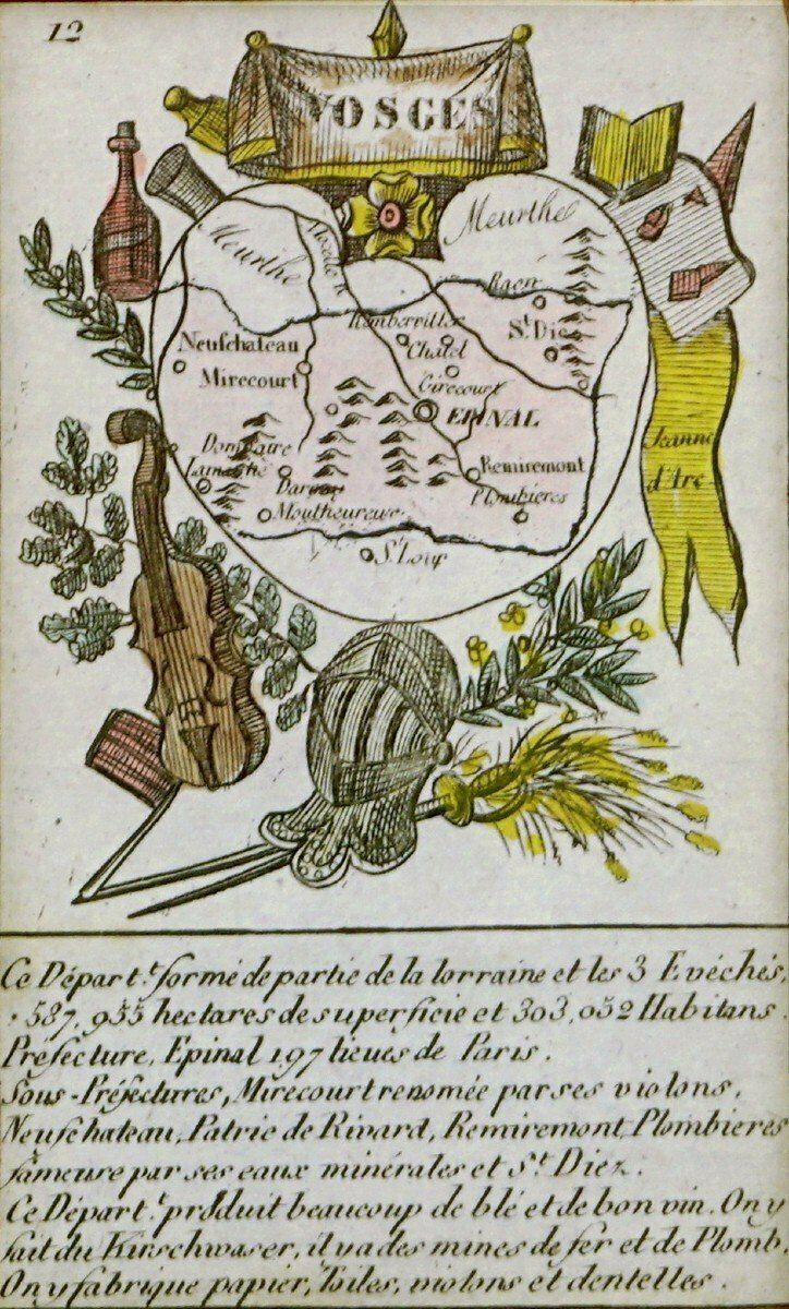 The Vosges   Small Departmental Map   Early 19th Century photo for sale