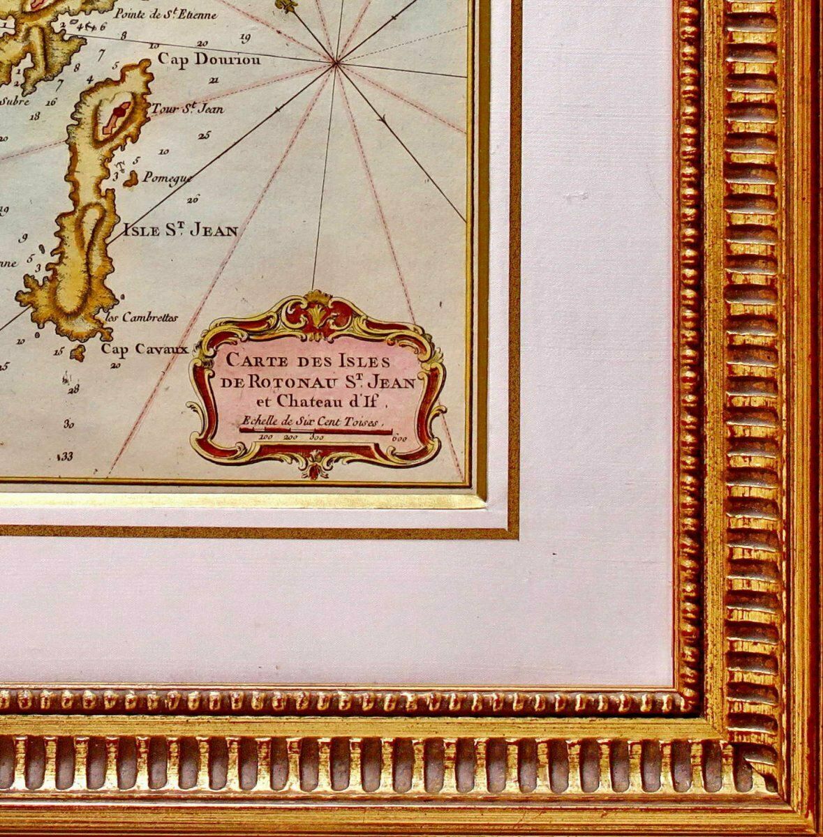 Marine Chart Engraving Of The Islands Of Rotonau St Jean And Château D'if   Approx. Marseille   Ep. Xviiith photo furniture