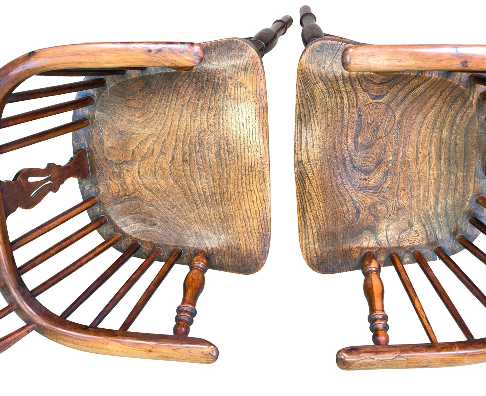 Furniture Pair Of 19th Century Yew Wood Windsor Armchairs (England, Circa 1820) photo