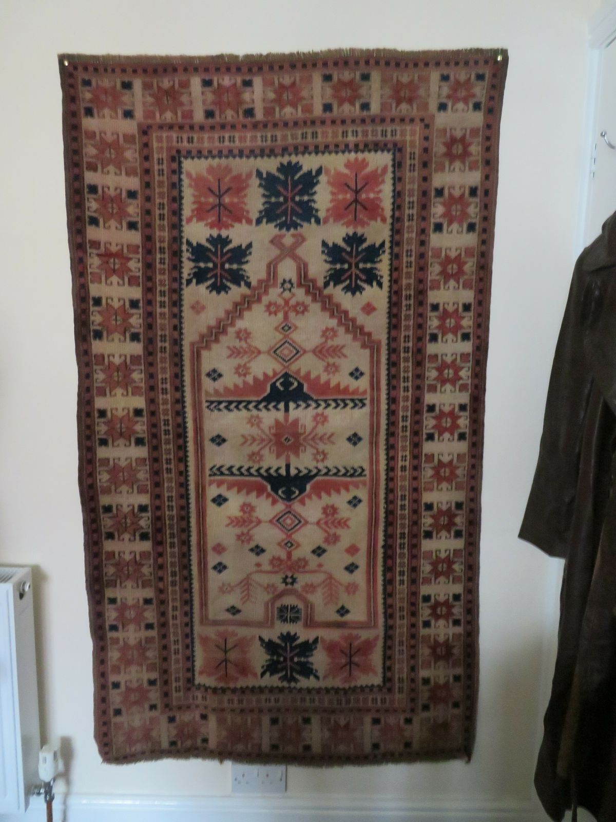 Rare Ivory Ground Antique Turkish Manastir Prayer Rug. North West Anatolia. 175cm X 102cm. photo furniture