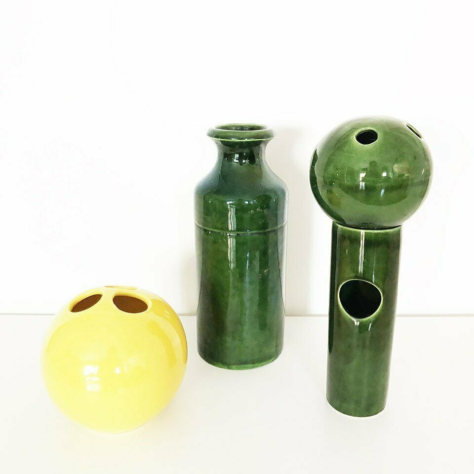 Vintage Ceramic Modular Objects, 60s, Set Of 3