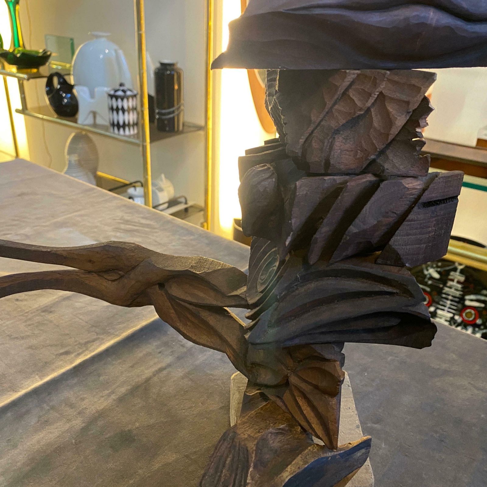 photo vinterior 2000s Organic Modern Movable Hand Carved Sicilian Wood Sculpture By Sciacca