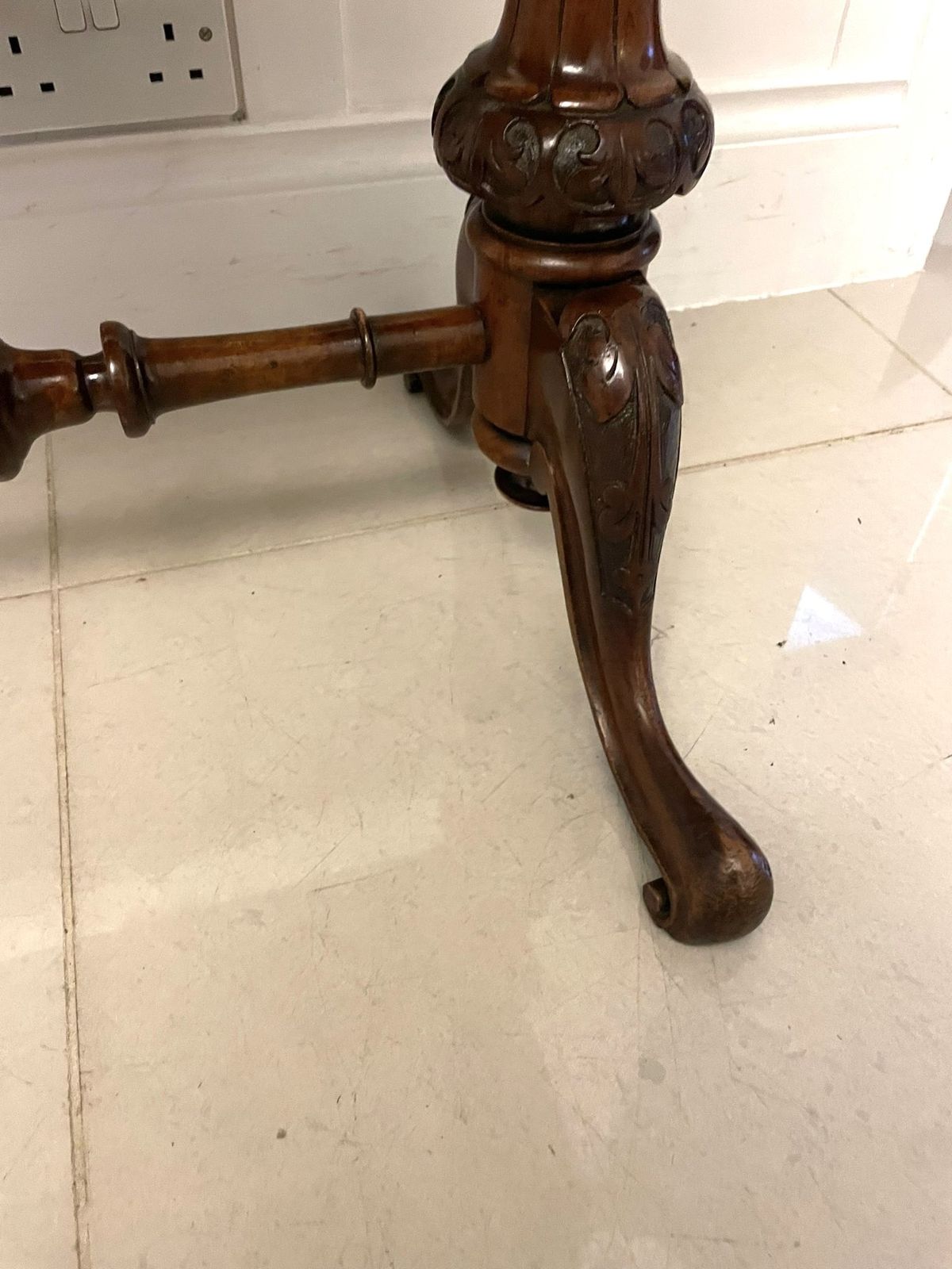 photo for sale Antique 19th Century Quality Burr Walnut Freestanding Side Table