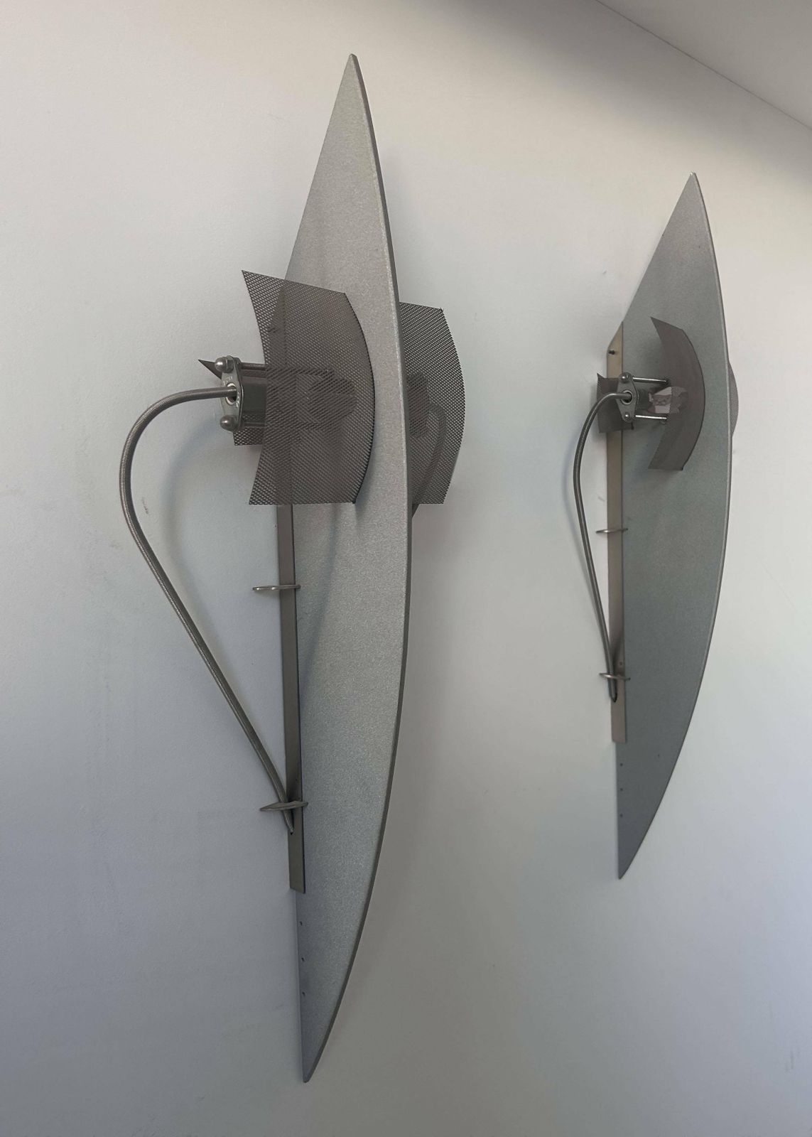 Pair Of Vintage Wall Lights, Openwork Metal, France 1980 photo Lighting