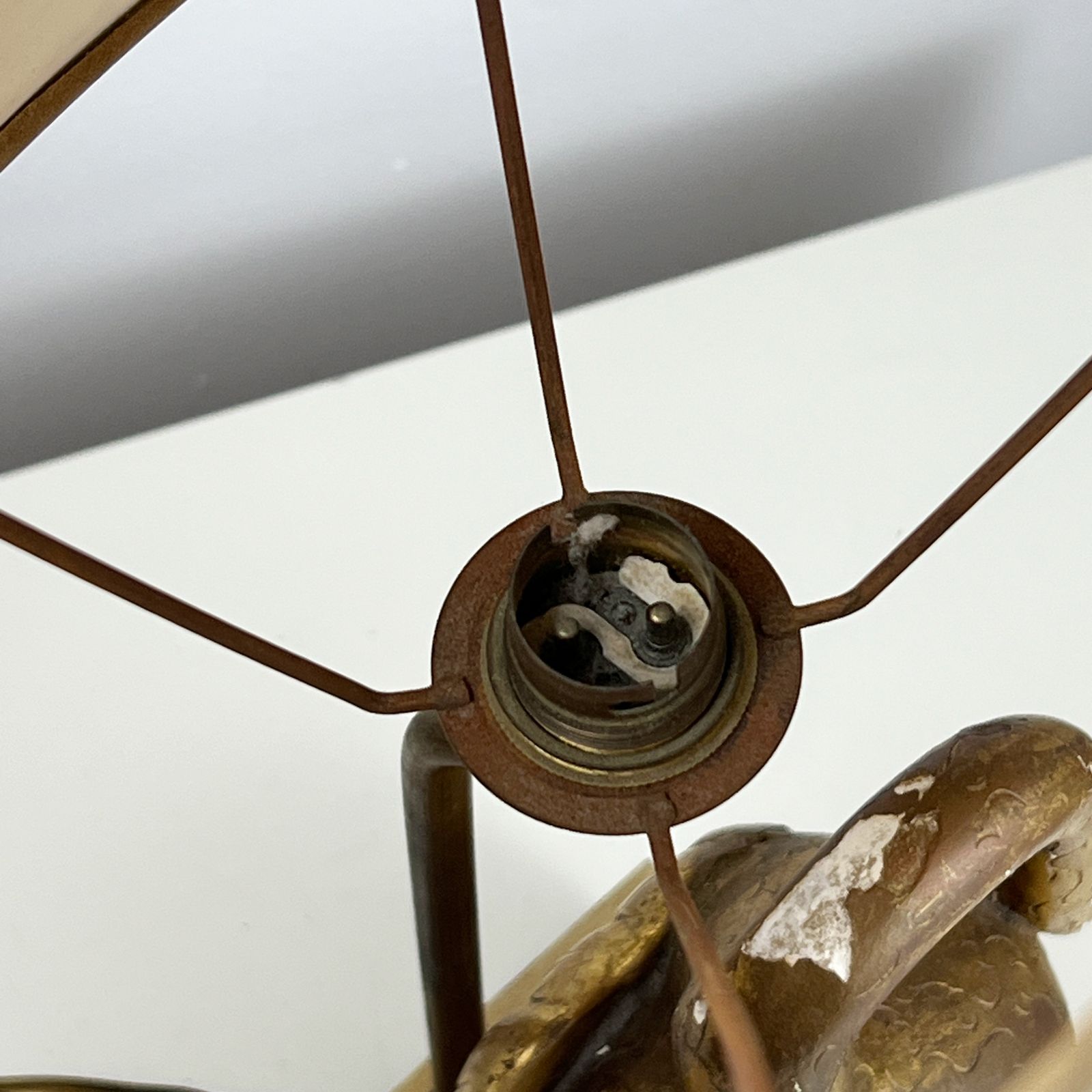 photo for sale Antique Fragment Table Lamp, Italian Salvaged Carved Gilt Wood Swan Lamp