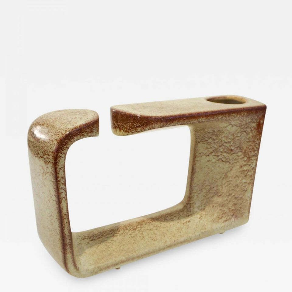 Beige Cubist Vase Bertoncello 1960  Art