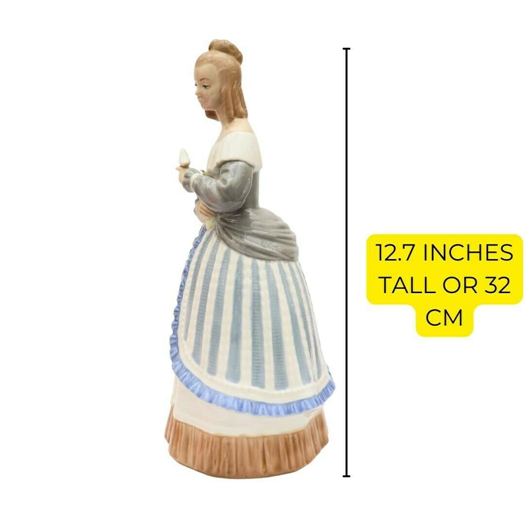 Large Torralba Porcelain Figure Of A Crinoline Lady Holding A Bunch Of Flowers And A Dove 12.7 Inches , Spanish Porcelain Lady photo Home Decor