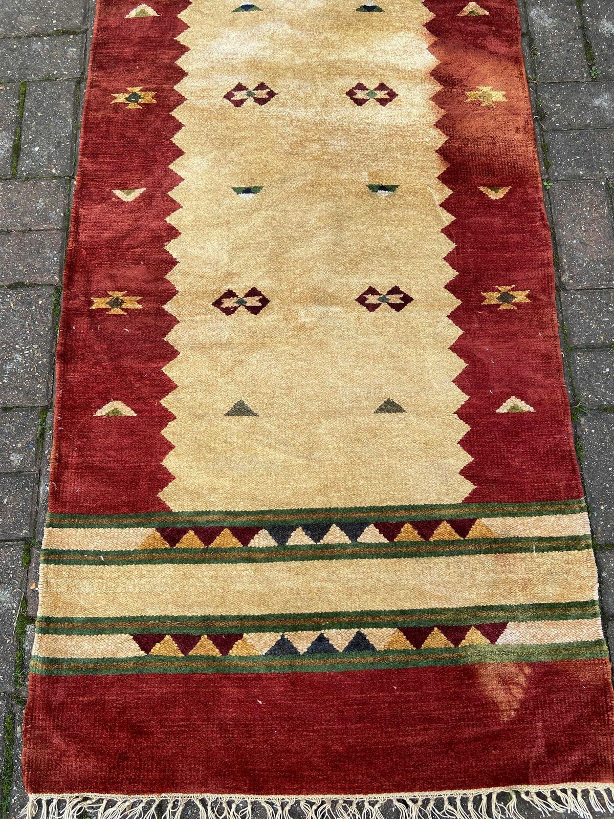 Vintage Runner Carpet Or Rug   295cm X 77cm   Wool Chenille Runner For Hallway Or Landing photo 155.0