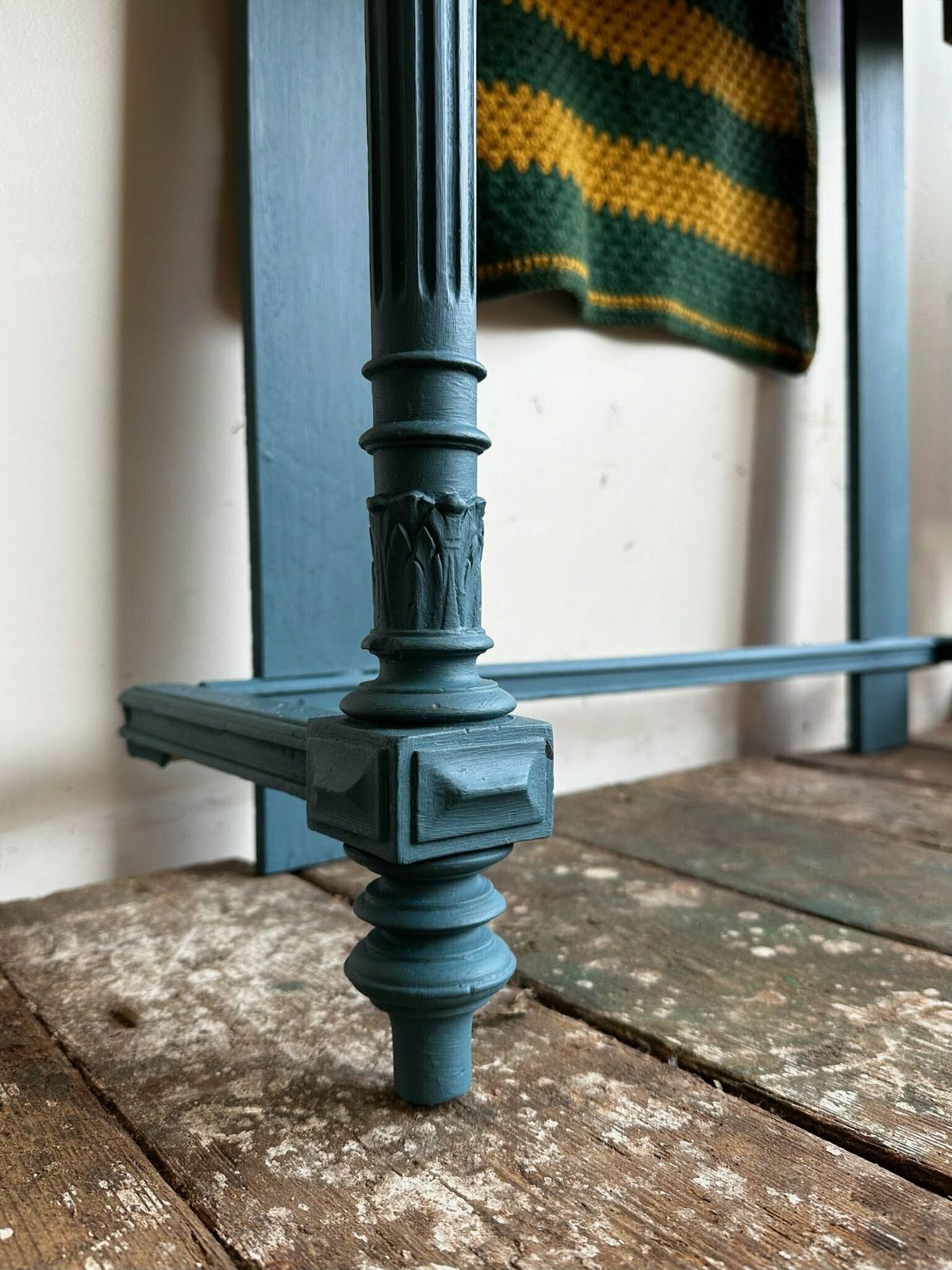 Antique French 2 Drawer Console Table Overpainted In Annie Sloan C.1900 photo Furniture