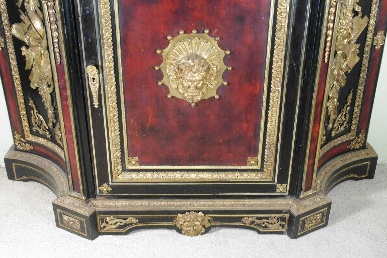 5500.0 19th Century French Gilt Metal Mounted Ebonised Cabinet With Marble Top photo