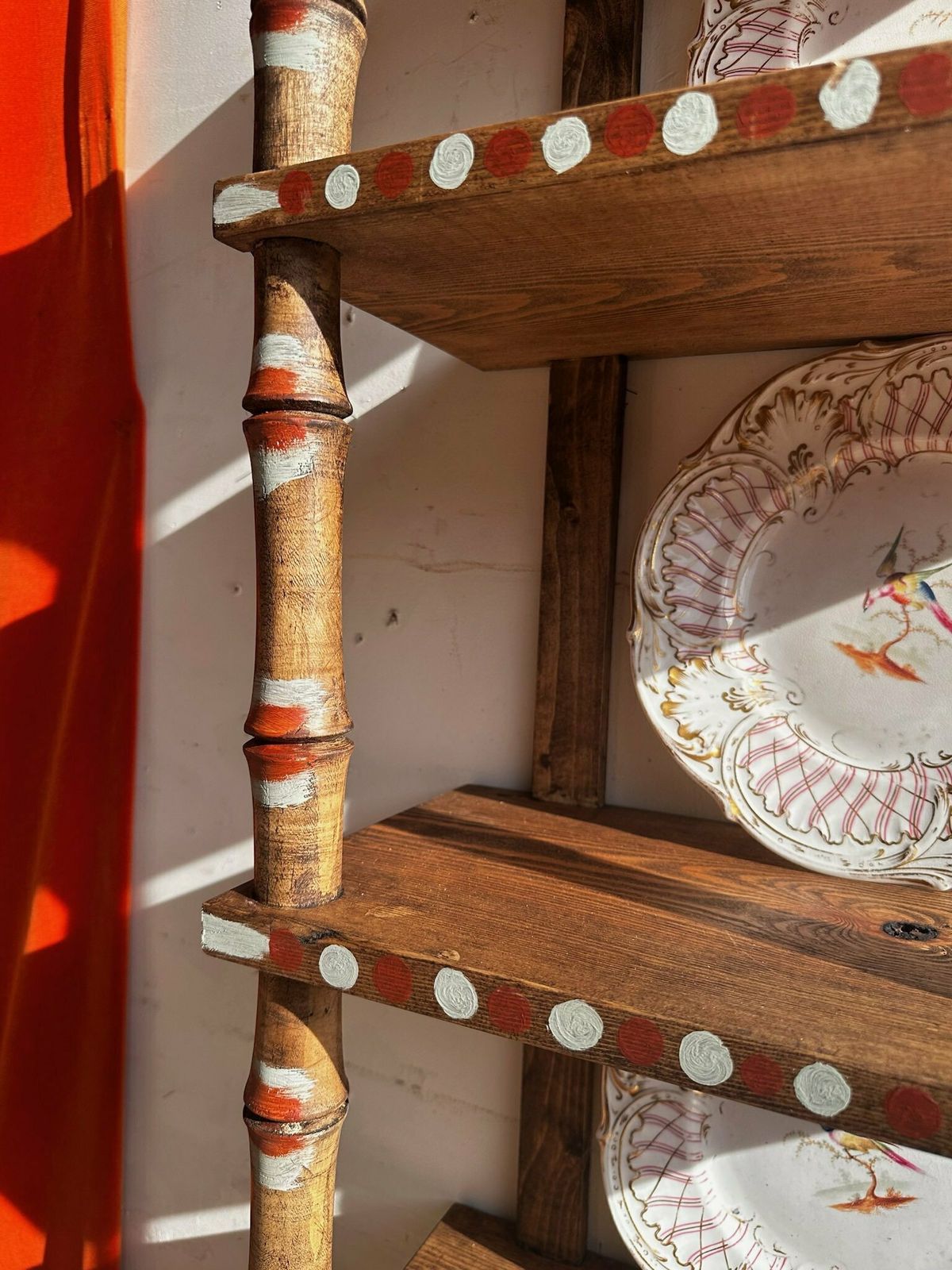 "Made By Muirshin" Faux Bamboo Overpainted Shelving Unit Variety Of Sizes And Styles Available photo Furniture