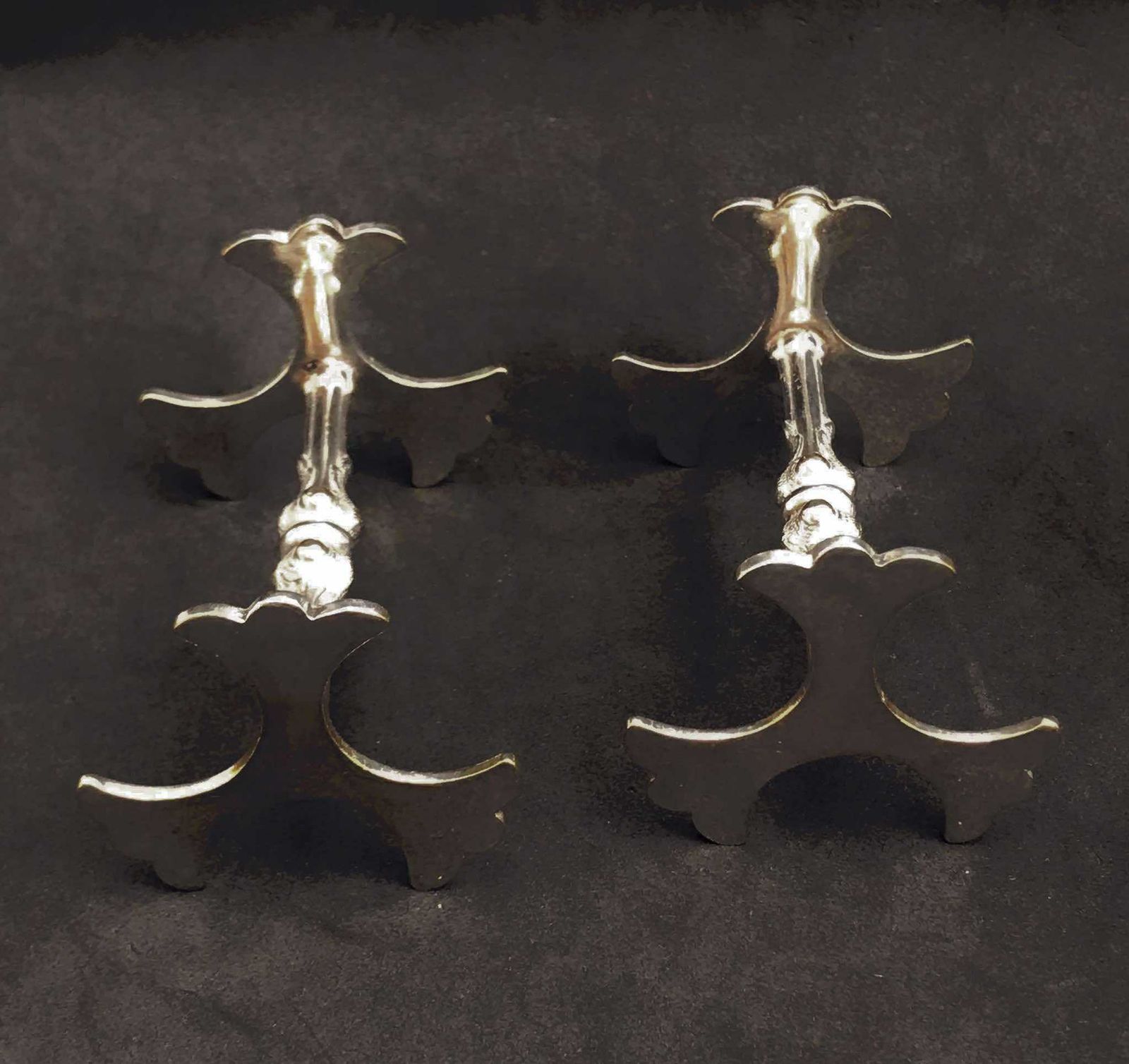 Knife Rests Large For Table Cutlery Holders Antique English Silver Plated Metal Dinner Table Holiday Elegant Set Of 2 Gift For Couple