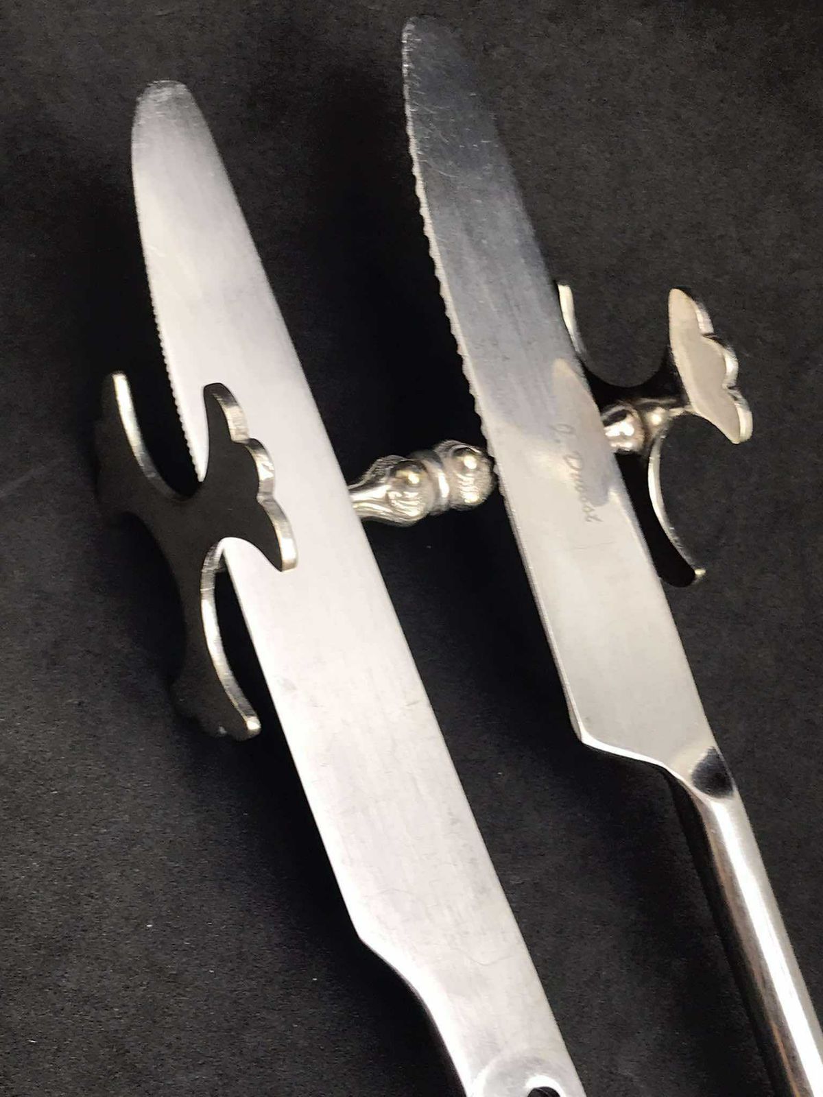 Knife Rests Large For Table Cutlery Holders Antique English Silver Plated Metal Dinner Table Holiday Elegant Set Of 2 Gift For Couple photo vinterior