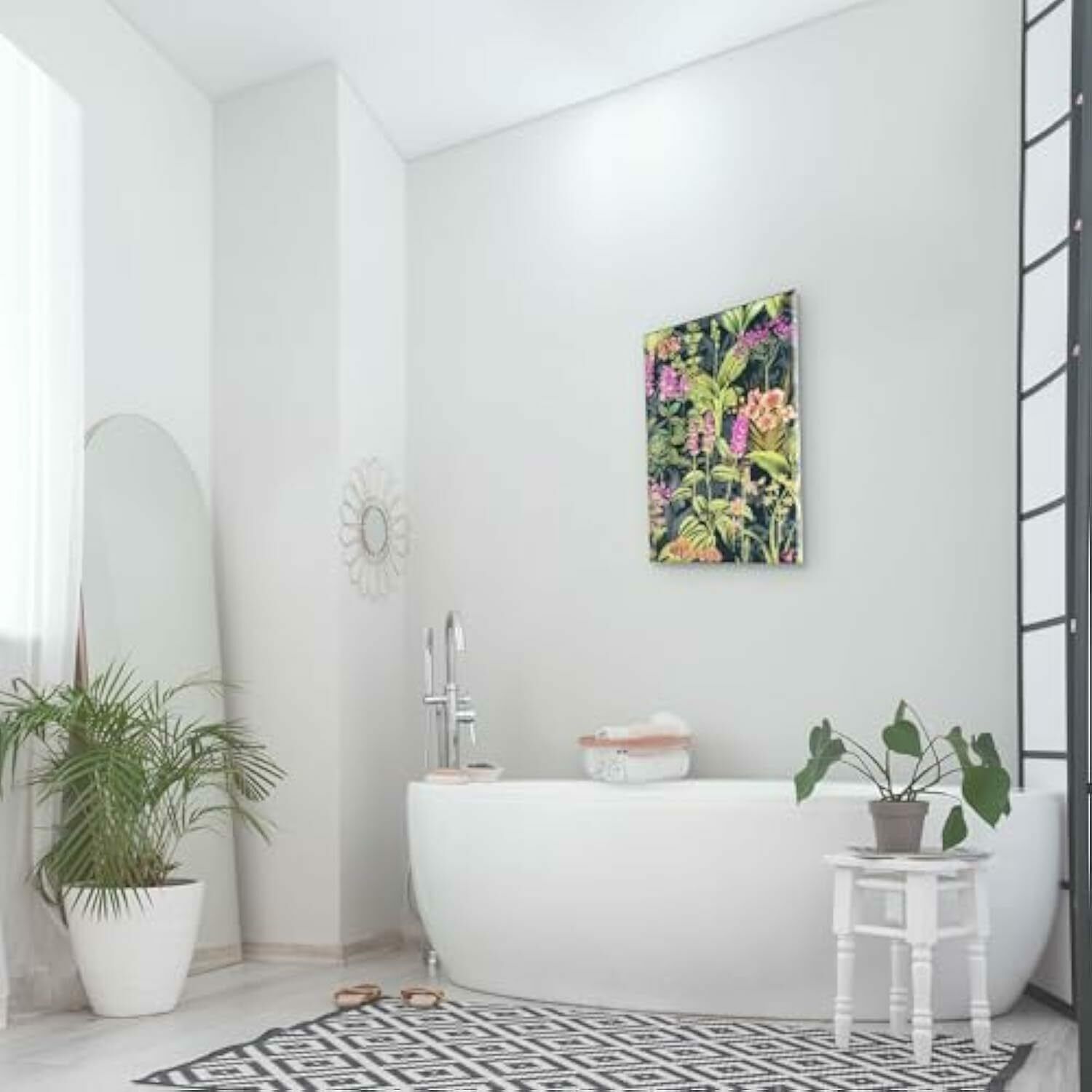 Colourful Floral Design   Handcrafted Epoxy Resin Wall Art | Elegant & Durable Artistic Décor For Home, Office & Living Room photo vinterior
