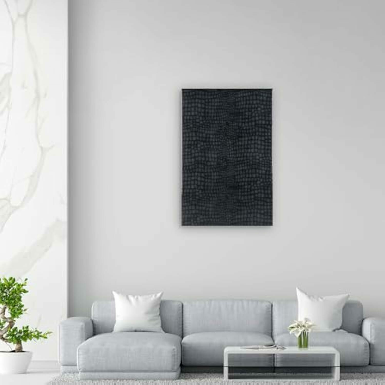 Black Crocodile Skin Epoxy Resin Wall Art – Handcrafted Modern Décor, High Gloss Statement Piece For Home & Office photo 149.0