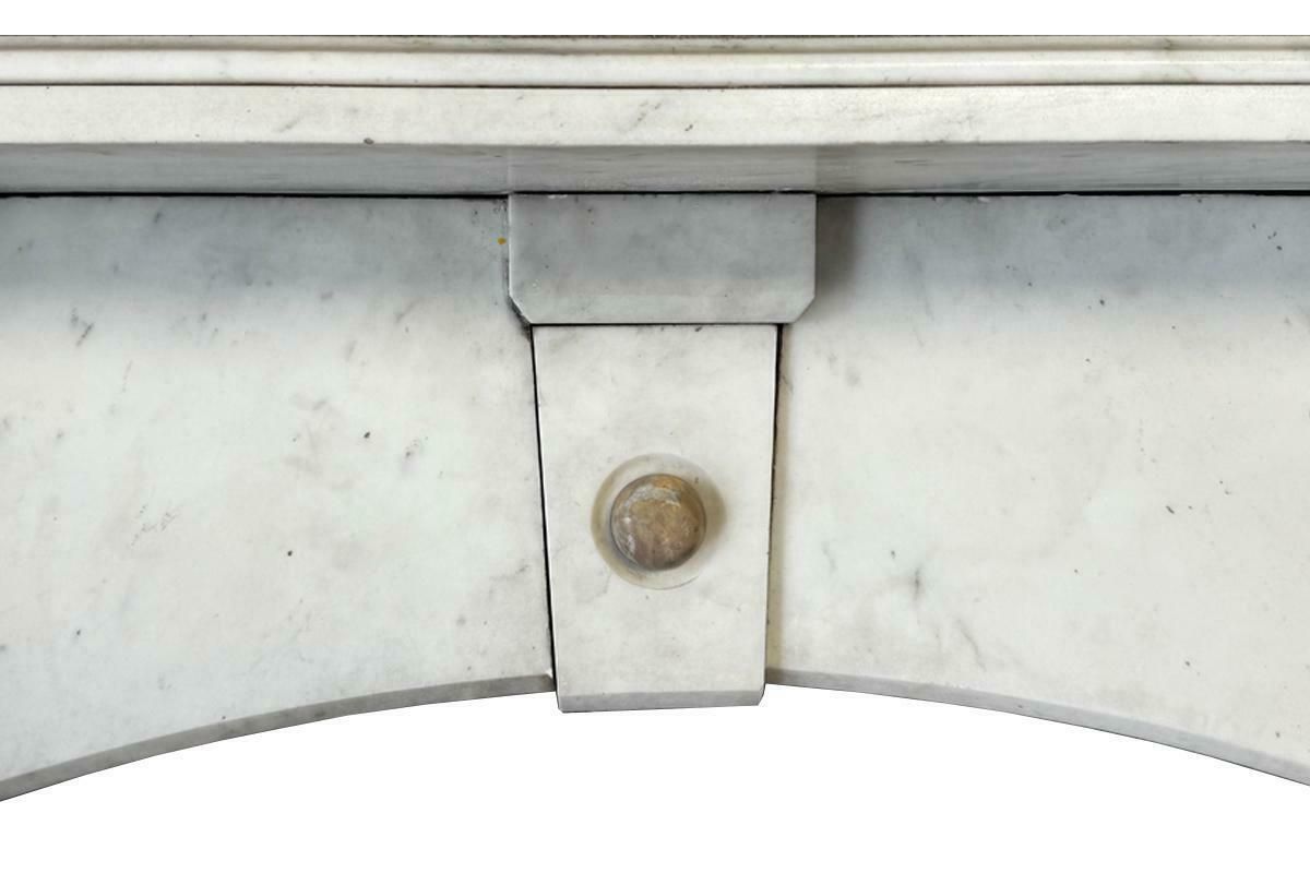 Antique Victorian Pillared Lightly Grained Carrara Marble Fireplace Surround photo vintage