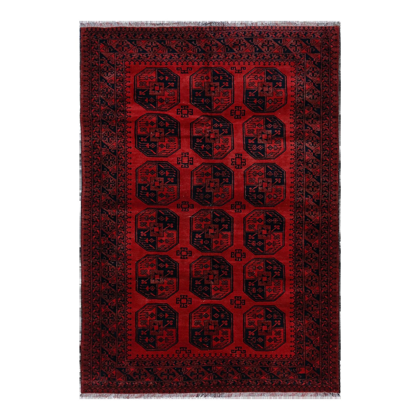 Tribal Afghan Hand Knotted Rug 6'9'' X 9'9''