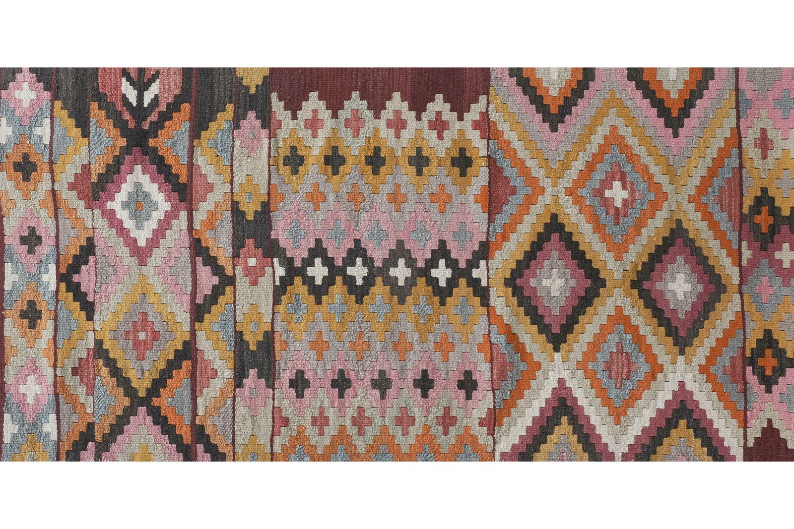 1960s Vintage Turkish Kilim Runner 2'5'' X 15'1'' photo 700.0