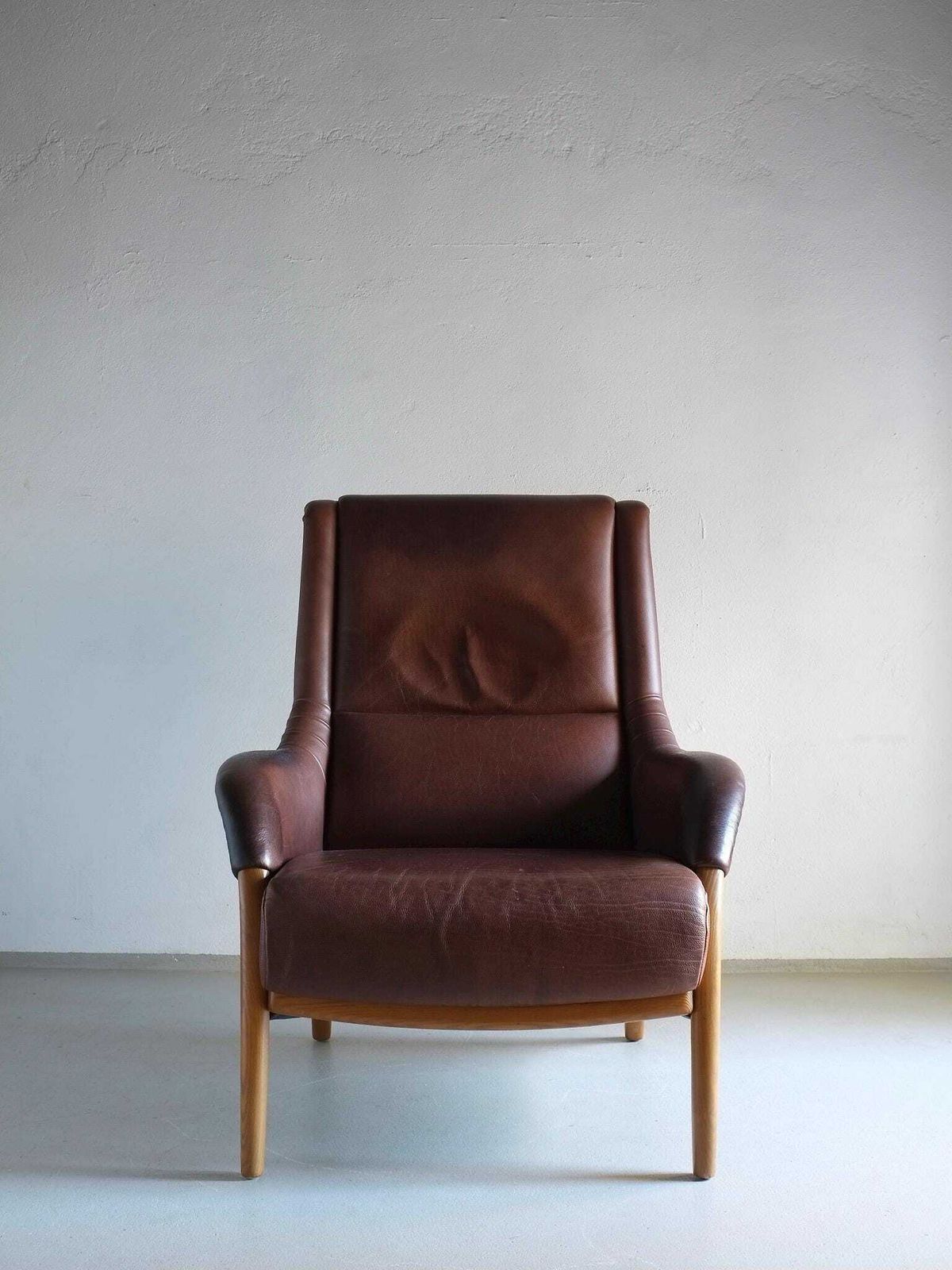 Brown Leather Lounge Chair | Netherlands | 1980s photo furniture